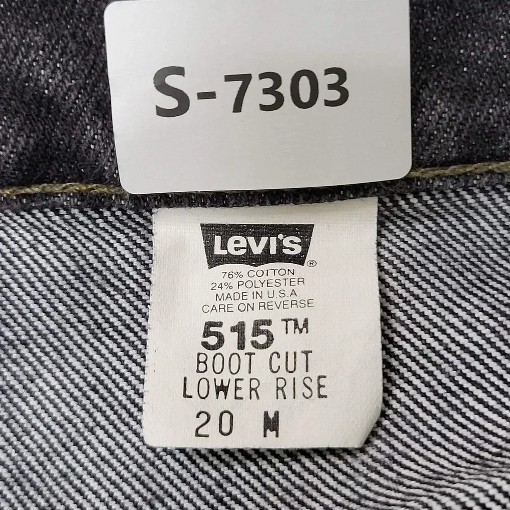 VINTAGE‎ Levi's 515 Women Jeans 20 M Black Denim Low Rise Bootcut 30